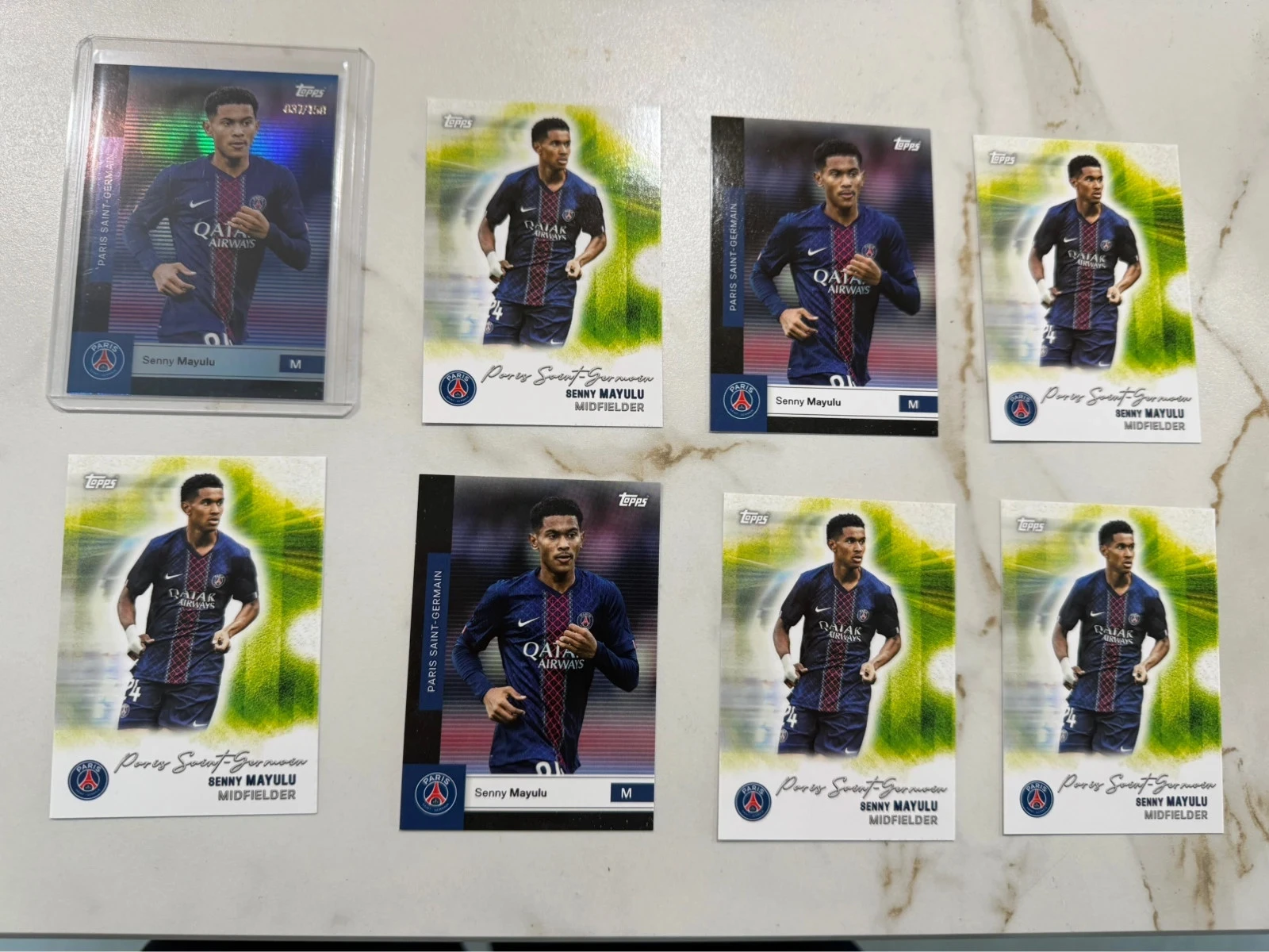 Cartes Topps collection Senny Mayulu PSG Paris Saint Germain neuf 24